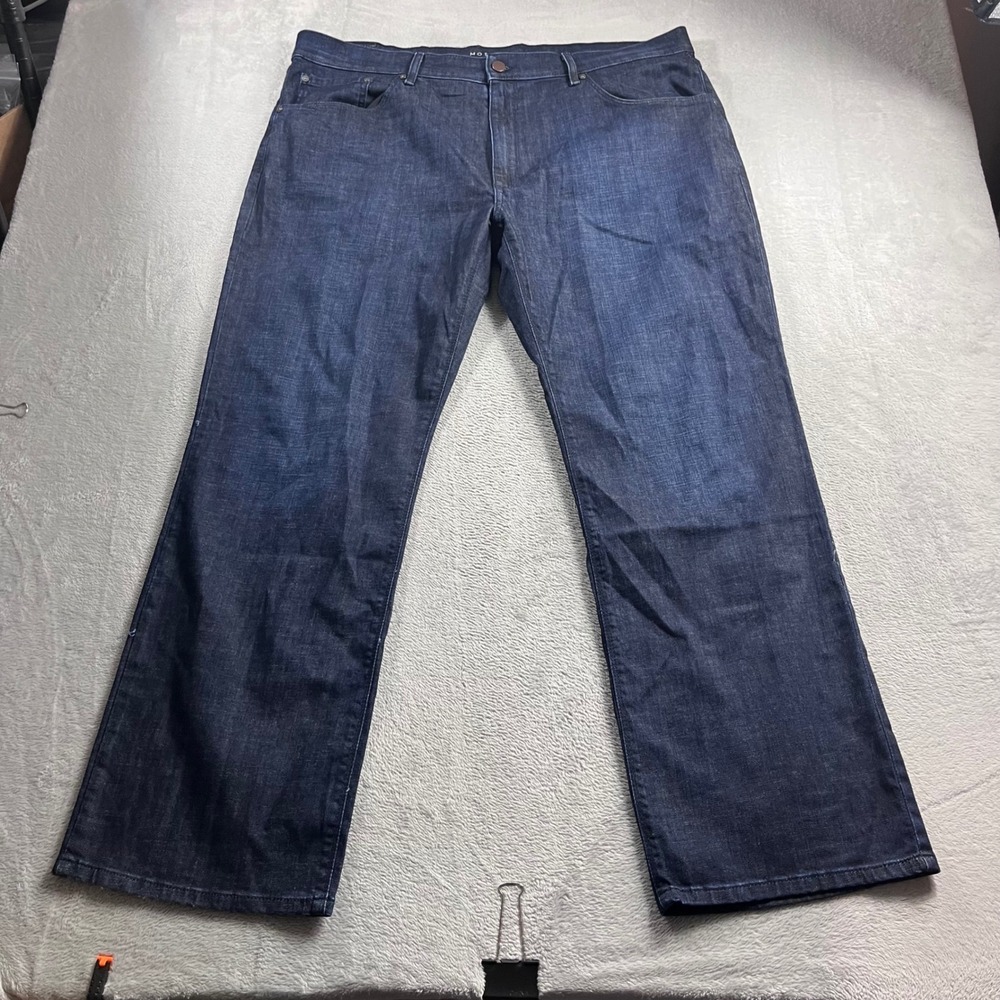 Mott & Bow Mens Straight Leg Dark Wash Denim Jeans 42x32